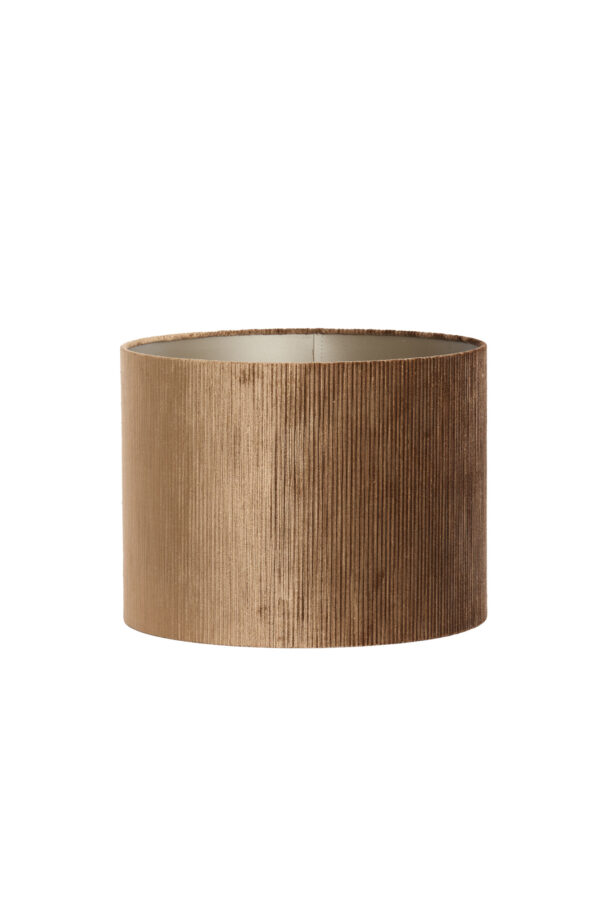 Bruine cilindervormige fluwelen lampenkap Light & Living Flair - Ø 30 cm - Image 2