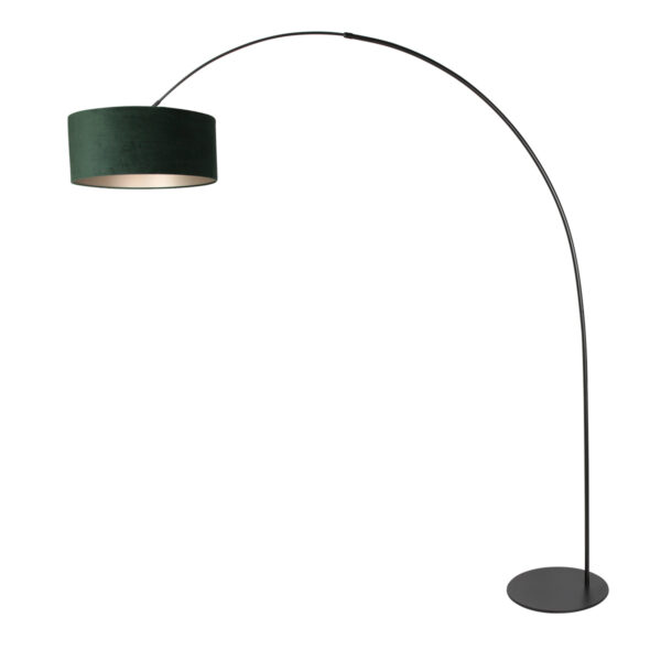 Trendy booglamp zwart velvet groene kap Anne Lighting Curve - Image 2
