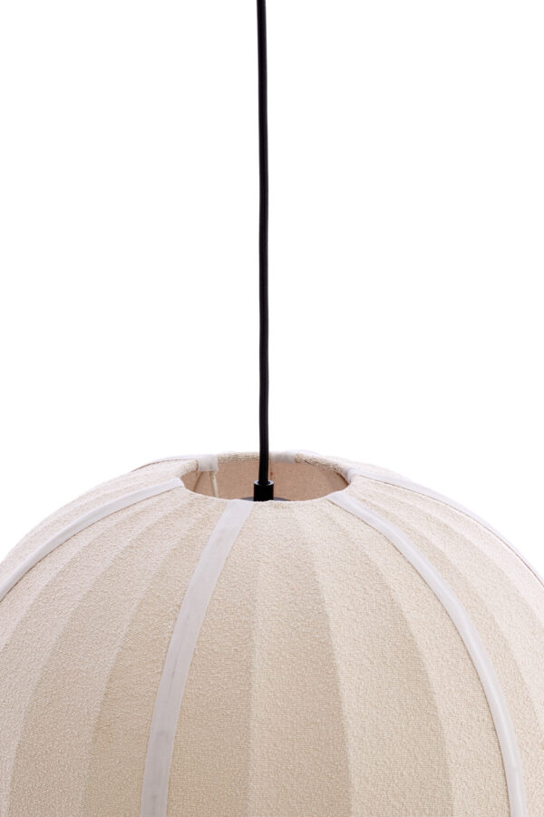 Geribde beige stoffen hanglamp Light & Living Zagori - Ø 44 cm - Image 5