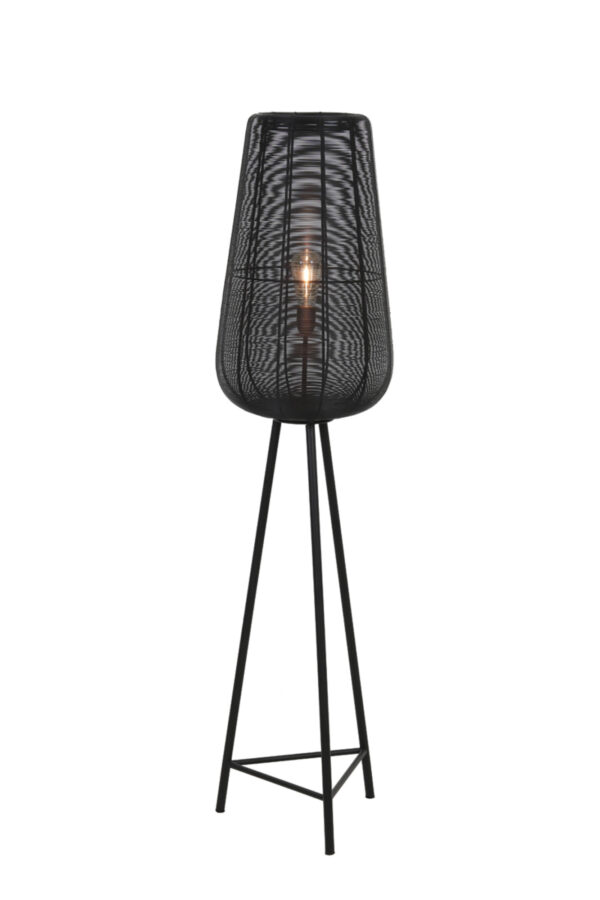 Zwarte metalen vloerlamp voor sfeerverlichting Light & Living Adeta – H 147 cm - Image 3