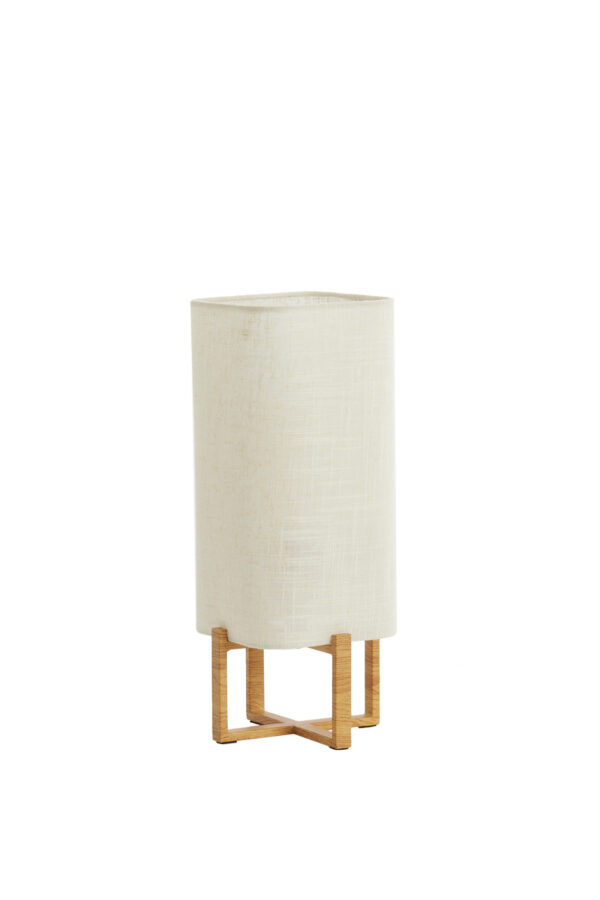 Stoffen tafellamp rechthoekig wit Light & Living Wyn - H 39 cm - Image 3