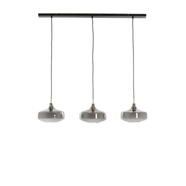 Grijze glazen hanglamp trio Light & Living Solna - B 120 cm