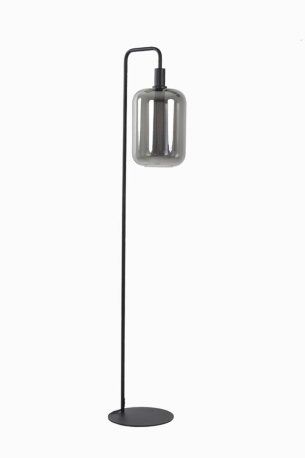 Zwarte rookglazen vloerlamp Light & Living Lekar - H 155 cm - Image 3