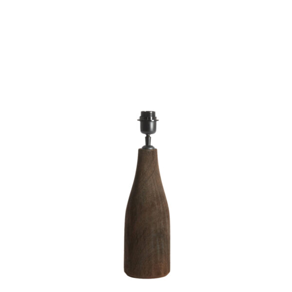 Donkerbruine houten lampvoet voor sfeervolle verlichting Light & Living Trapino - H 32 cm