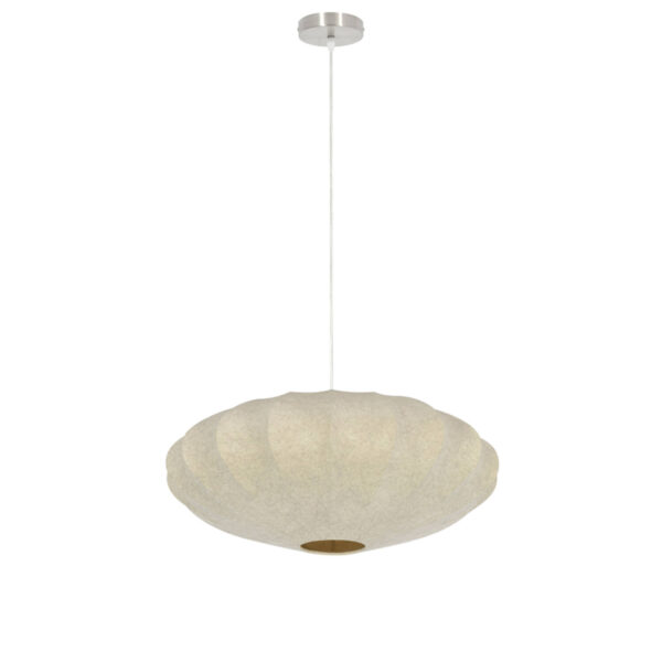 Crèmekleurige ronde hanglamp met textielkap Light & Living Fay - Ø 50 cm