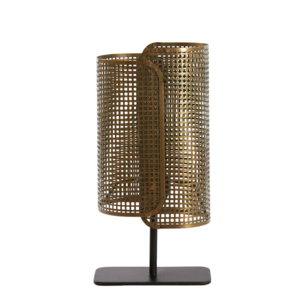 Gouden metalen tafellamp Light & Living Maci met rasterkap – H 41 cm