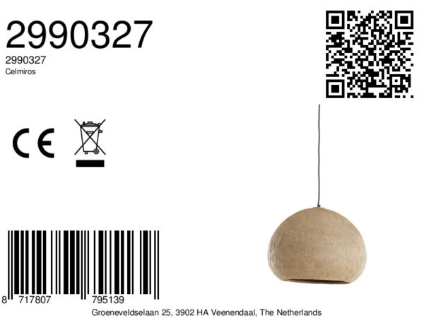 Beige natuurlijke hanglamp met textiellook Light & Living Celmiros - Ø 51 cm - Image 7