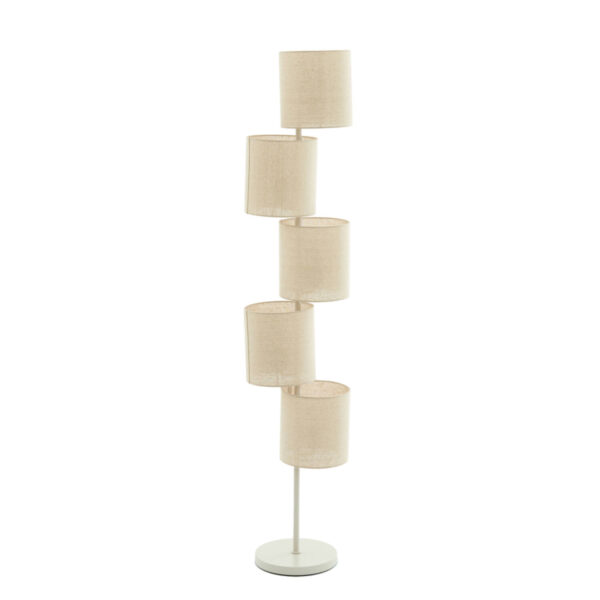 Bijzondere beigekleurige staande lamp met kapjes Light & Living Benigno - H 155,5 cm
