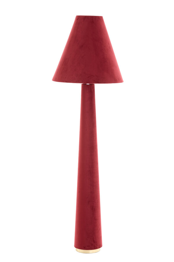 Rode stoffen staande schemerlamp kegelvormig Light & Living Devia - H 168 cm - Image 2