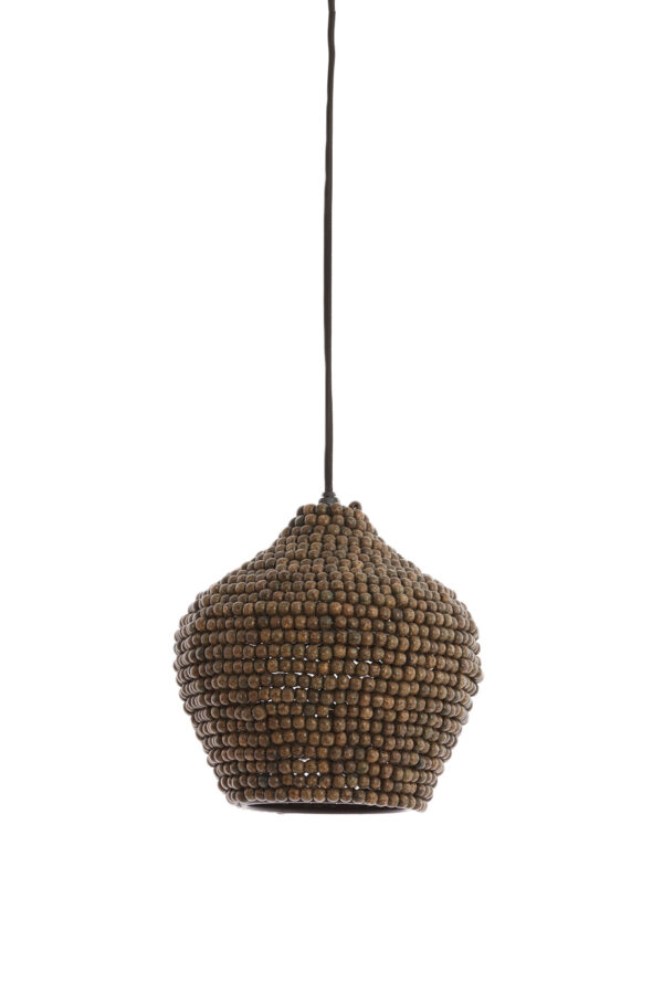 Hanglamp met houten kralen in natuurlijke stijl Light & Living Kalenga - Ø 21 cm - Image 2