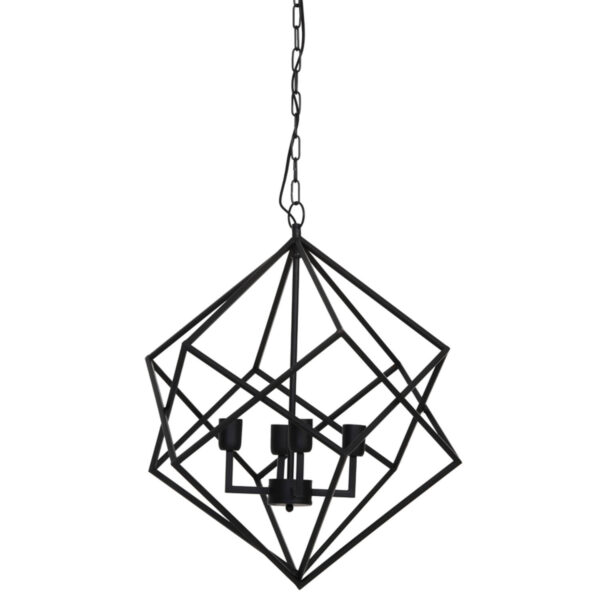 Zwarte industriële hanglamp geometrisch design Light & Living Drizella - B 61 cm