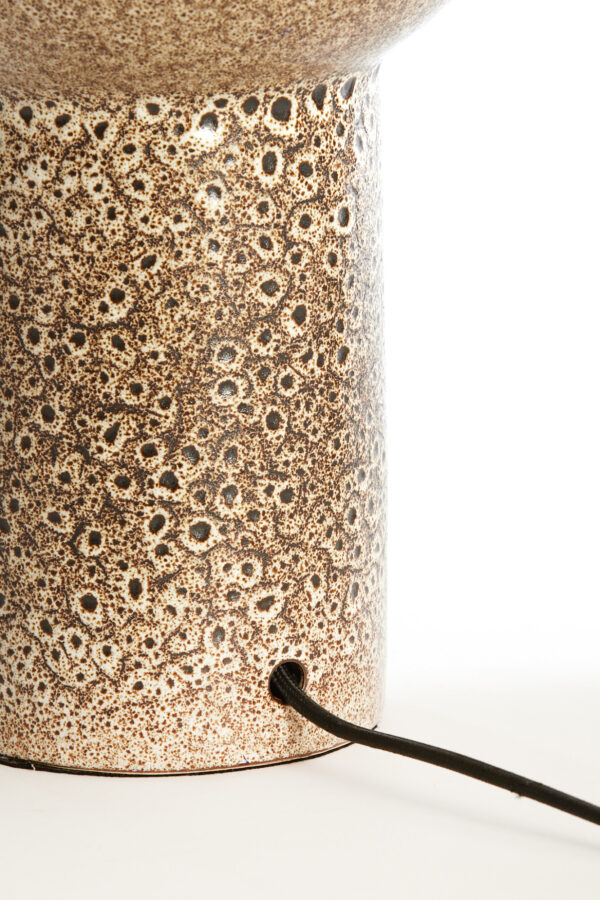 Keramische lampvoet gespikkeld bruin Light & Living Yasur - H 34,5 cm - Image 5