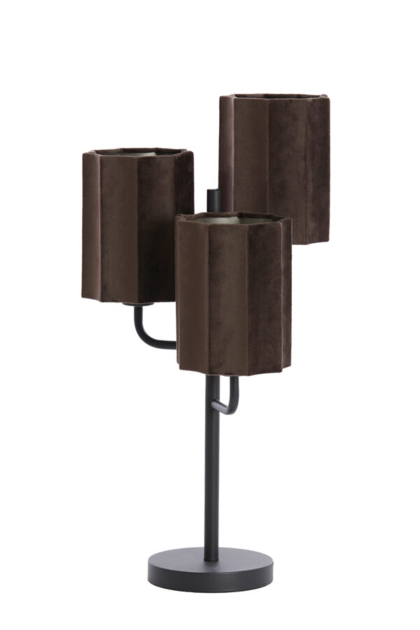 Geometrische 3-lichts tafellamp met kapjes Light & Living Edisa - H 61 cm - Image 2