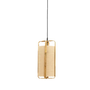 Houten hanglamp met stoffen kap Light & Living Sendai - Ø 27 cm