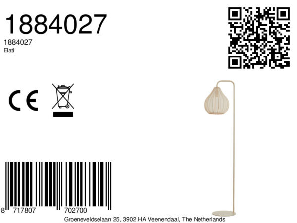 Vloerlamp met beige kap Light & Living Elati – H 156,5 cm - Image 7