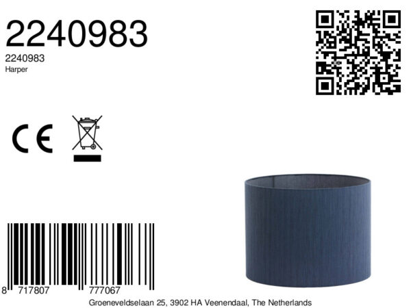 Blauwe cilinder lampenkap voor sfeer Light & Living Harper - Ø 40 cm - Image 9