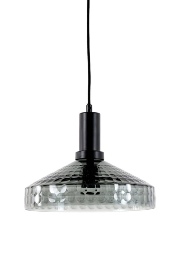Grijze glazen hanglamp met structuur Light & Living Delilo - Ø 23 cm - Image 2