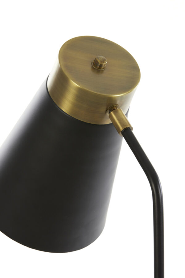 Zwarte vloerlamp met kegelkap vintage Light & Living Braja - H 143 cm - Image 7