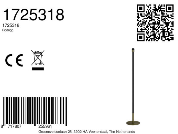 Lange zwarte lampenvoet Light & Living Rodrigo - H 135 cm - Image 5