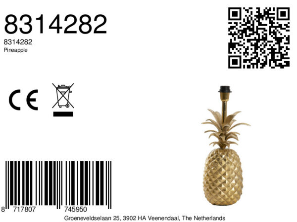 Gouden ananas lampvoet Light & Living Pineapple - H 42 cm - Image 9