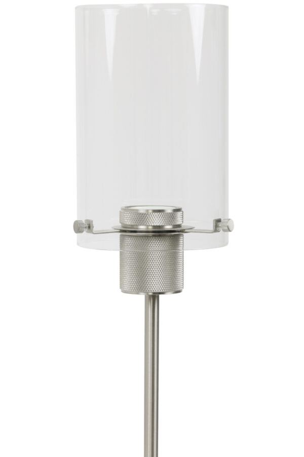 Staalkleurige tafellamp cilinder glas Light & Living Vancouver - H 56,5 cm - Image 6