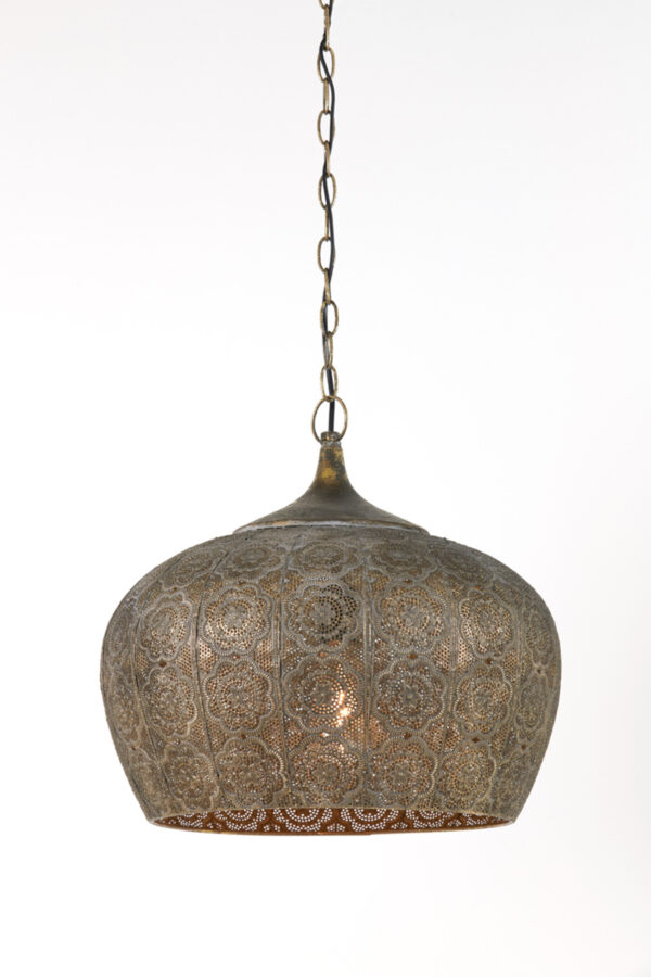 Bronskleurige geperforeerde metalen hanglamp Light & Living Emine - Ø 43,5 cm - Image 3