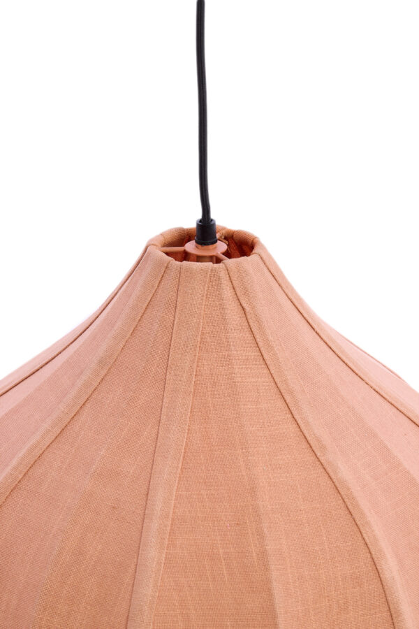 Koperkleurige stoffen hanglamp met warme glans Light & Living Pasto - Ø 47 cm - Image 3