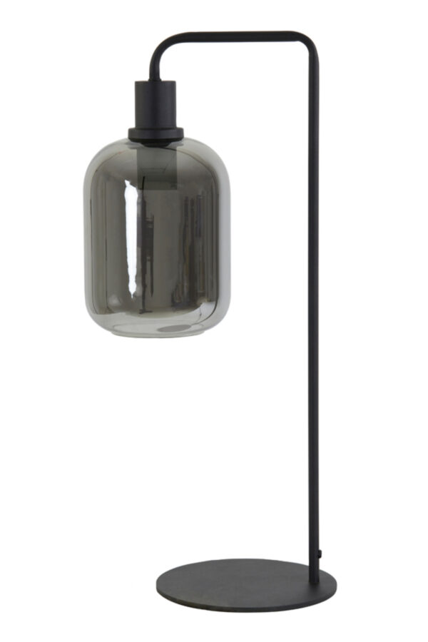 Rookgrijze glazen tafellamp met stijl Light & Living Lekar - H 60 cm - Image 2