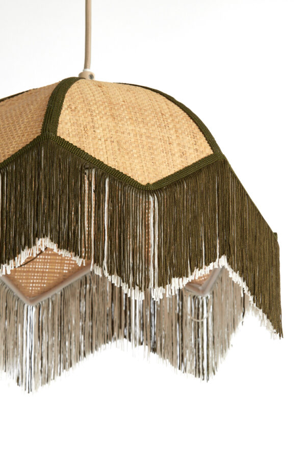 Rieten hanglamp met kleuraccent en franjes Light & Living Sulina - Ø 35 cm - Image 3
