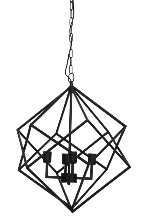 Zwarte industriële hanglamp geometrisch design Light & Living Drizella - B 61 cm - Image 2