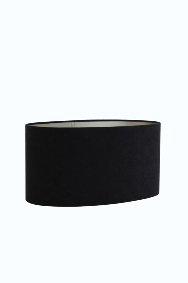 Cilindervormige zwarte lampenkap in stijl Light & Living Velours - H 27 cm - Image 3