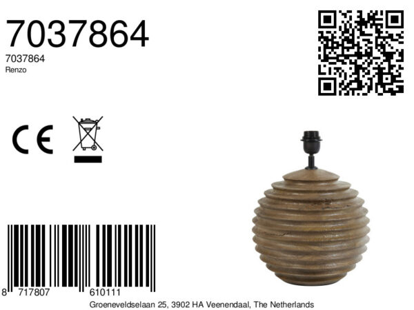Houten lampvoet ribbelpatroon Light & Living Renzo - H 38 cm - Image 10