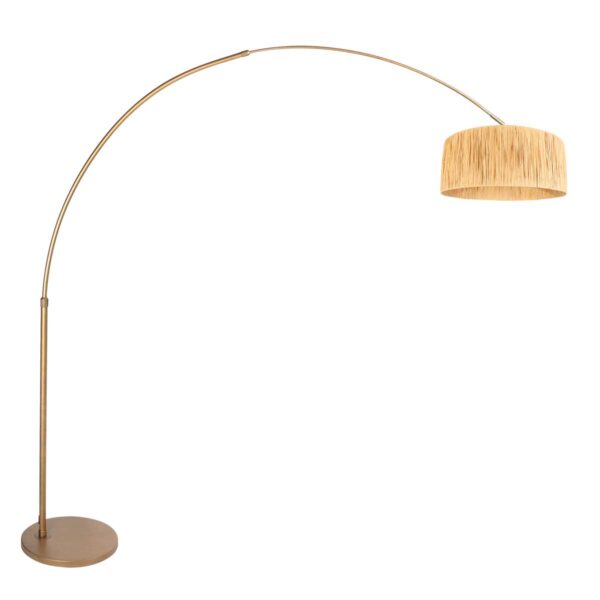 Klassieke bronze booglamp zeegras kap Steinhauer Sparkled Light