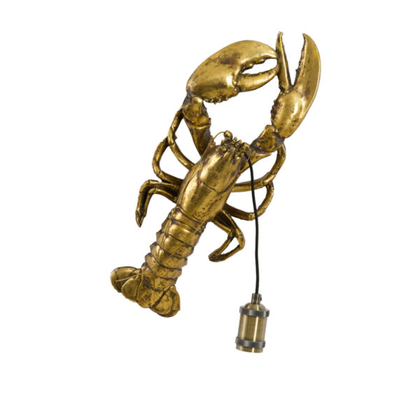 Gouden kreeft lampenkapontwerp Light & Living Lobster - H 50,5 cm