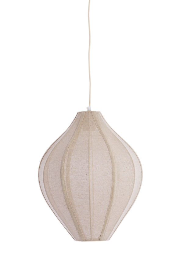 Beige ovale linnen hanglamp Light & Living Pasto - Ø 36 cm - Image 2