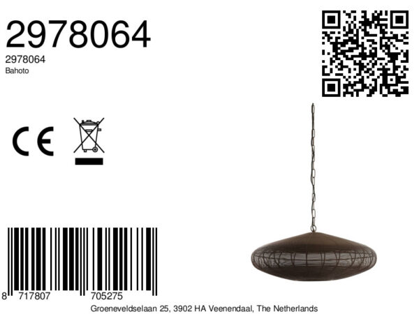 Houten draad hanglamp natuurlijk Light & Living Bahoto - Ø 51 cm - Image 8