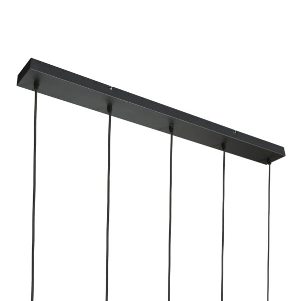 Design hanglamp zwart met 5 smoke glazen kappen Steinhauer Glimsy - Image 10