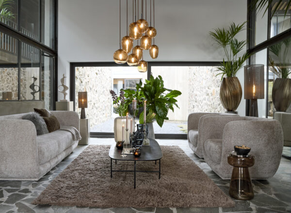 Amberkleurige glazen hanglamp Light & Living Mezza - B 120 cm - Image 4