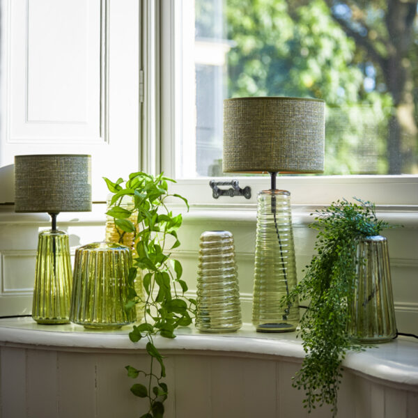Groene stof lampenkap in cilinderforma Light & Living Tweed - Ø 25 cm - Image 4