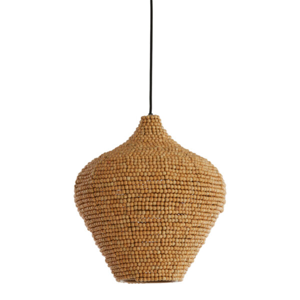 Geweven houten hanglamp met kralen houder Light & Living Kalenga - Ø 36 cm