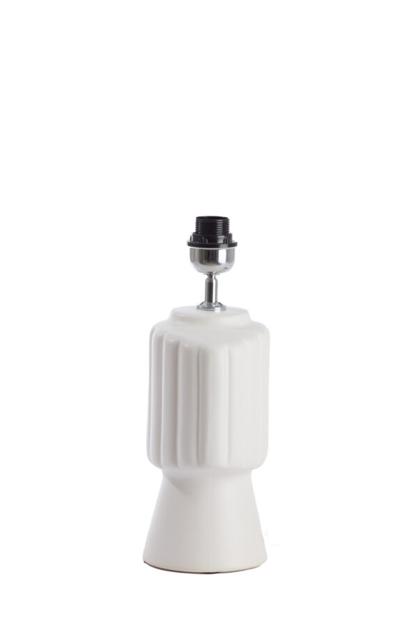 Witte keramische lampvoet geribbeld Light & Living Gandara - H 39 cm - Image 5