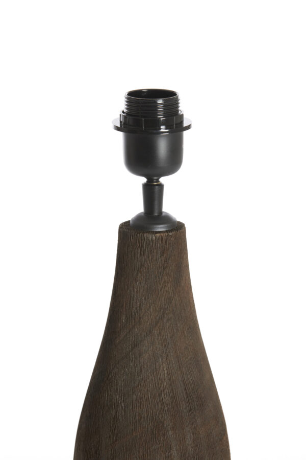 Donkerbruine houten lampvoet voor sfeervolle verlichting Light & Living Trapino - H 32 cm - Image 3