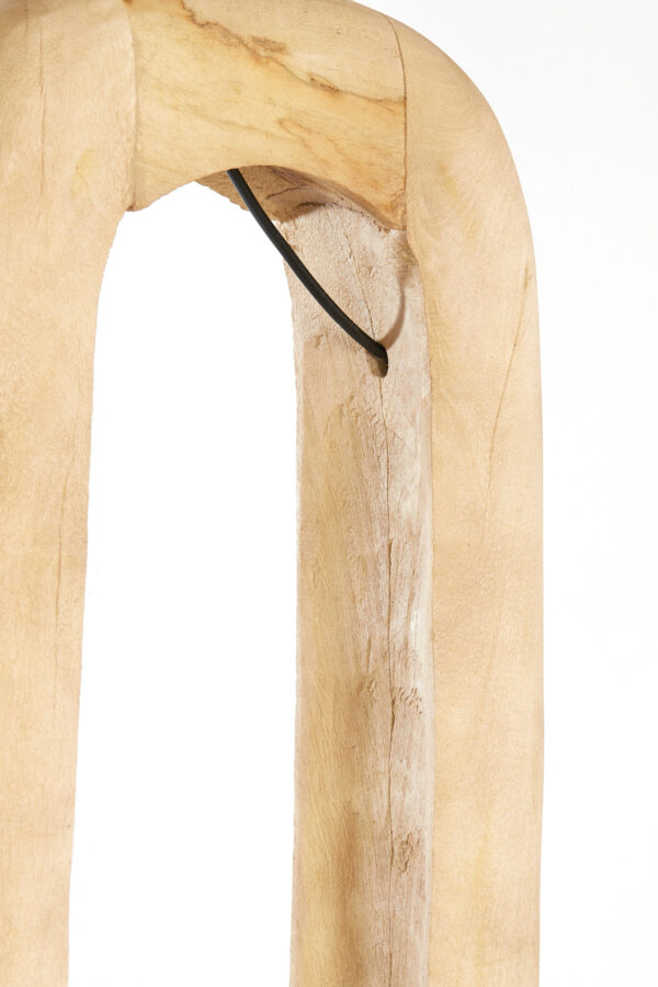 Ovale houten lampvoet in naturel kleur Light & Living Kelafo - H 125 cm - Image 6