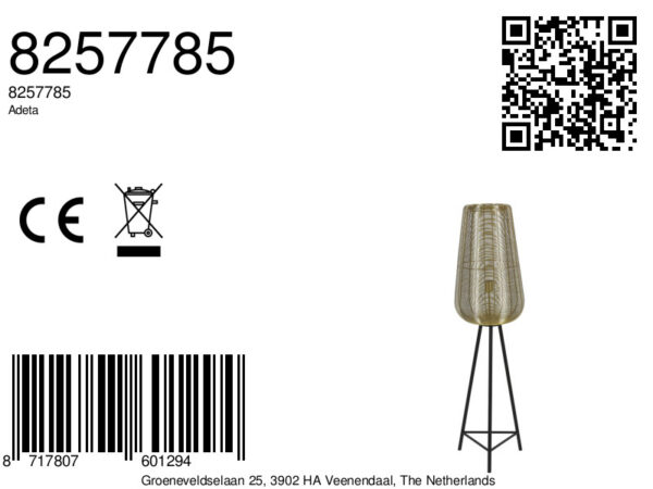 Gouden draadvloerlamp met standaard Light & Living Adeta – H 135 cm - Image 9
