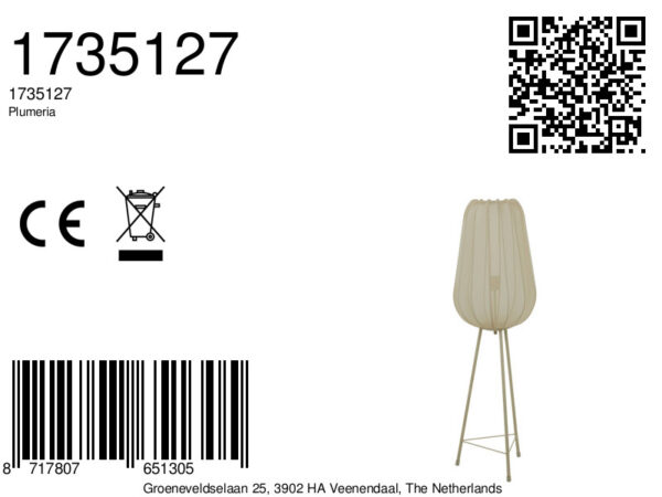 Beige vloerlamp op statief Light & Living Plumeria – H 132 cm - Image 9