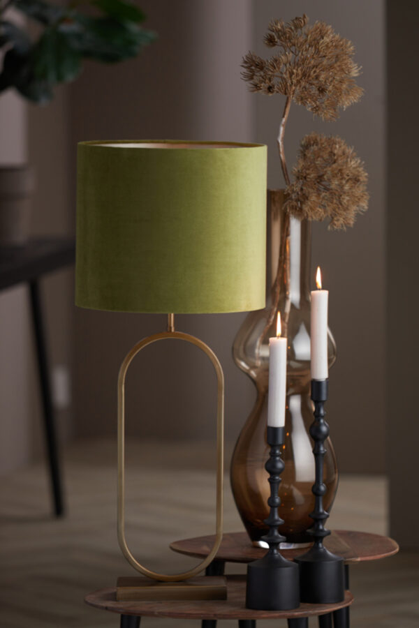Groene lampenkap met cilinder vorm Light & Living Velours - Ø 35 cm - Image 4