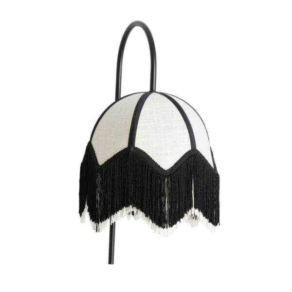 Zwart-witte franjes lampenkap Light & Living Sulina - H 47 cm