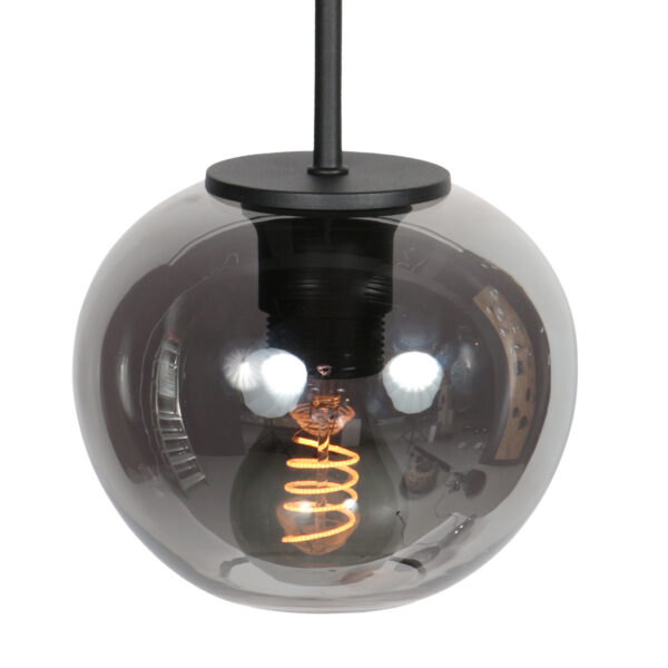 Zwarte moderne rookglas hanglamp Mexlite HaloSwap - Ø 15 cm - Image 4
