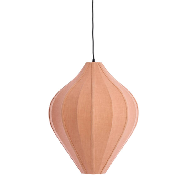 Koperkleurige stoffen hanglamp met warme glans Light & Living Pasto - Ø 47 cm