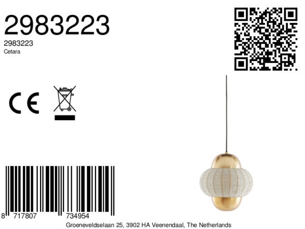 Glanzende gouden hanglamp design Light & Living Cetara - Ø 26 cm - Image 8